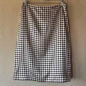 Banana Republic Size 6 Black Ivory 100% Silk Pencil Career Skirt